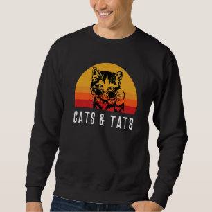 Cats & Tats Tattoo Cat with Sunglasses Kitten Kitt Sweatshirt