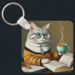 cats, tea, books key ring book lover<br><div class="desc">Very cute keyring for a book lover,  for those who love cats and books and coffee or tea!</div>