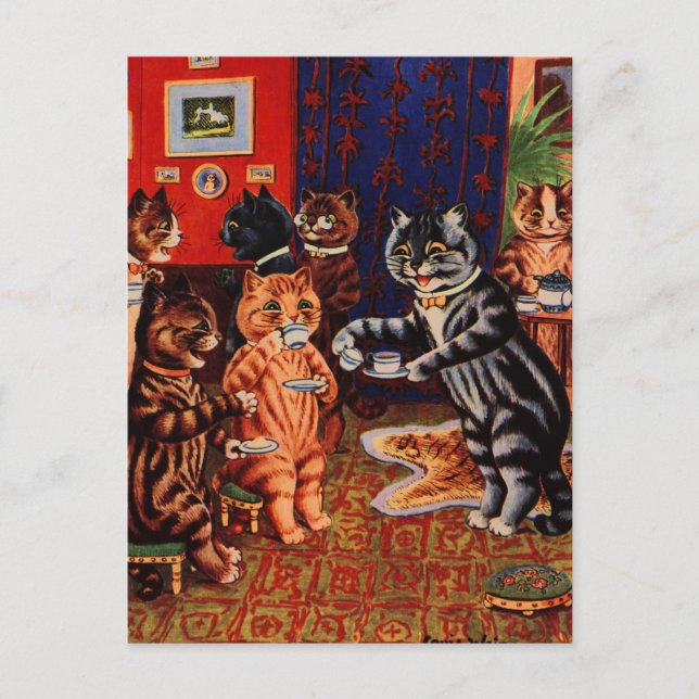 Cats Tea Party by Louis Wain Card (Front)