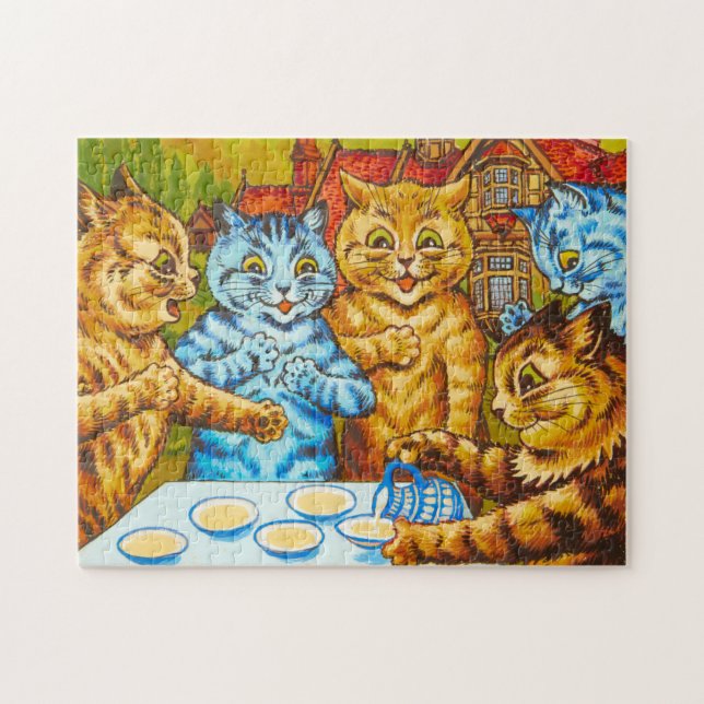 Cats Tea Party by Louis Wain Jigsaw Puzzle (Horizontal)
