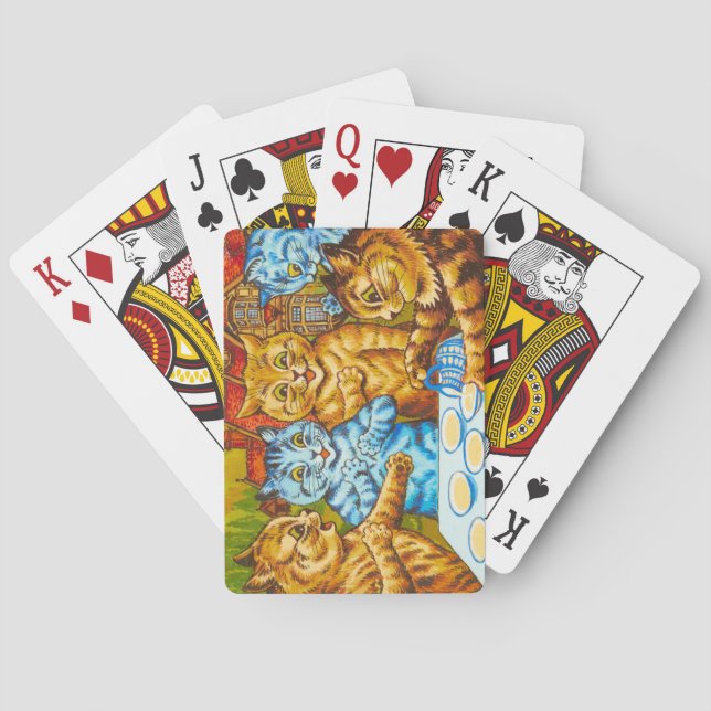 Cats Tea Party by Louis Wain Playing Cards (Back)
