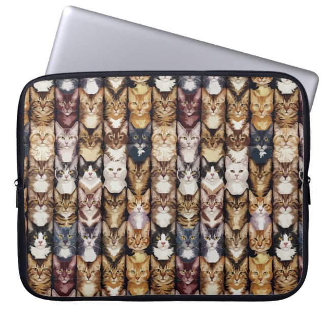 Cats  texture laptop sleeve (Front)