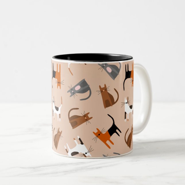 Cats Two-Tone Coffee Mug (Front Right)
