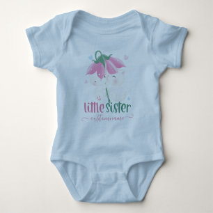 Cats Under Flower Umbrella Custom Little Sister Baby Bodysuit
