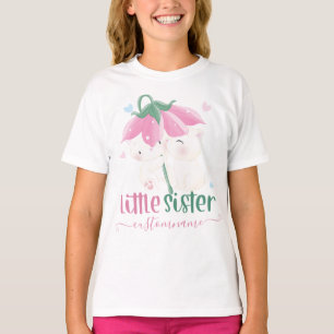 Cats Under Flower Umbrella Custom Little Sister T-Shirt