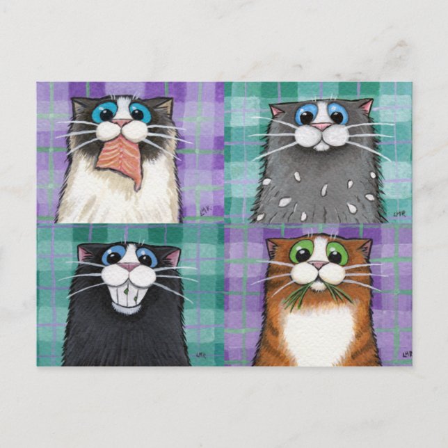 Cats Up To No Good Postcard (Front)