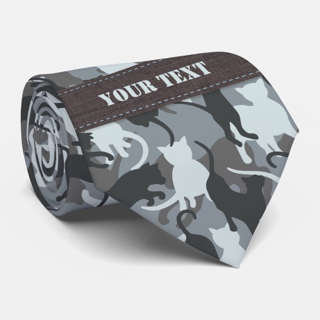 Cats Urban Camouflage Tie (Rolled)