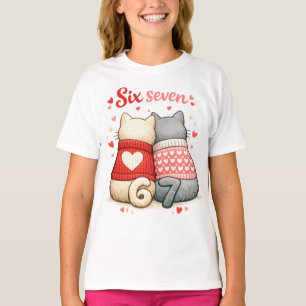 Cats Valentine 6 7 , 67 Six Seven Valentines , Cat T-Shirt
