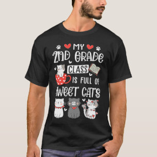 Cats Valentines Day Teacher 2nd Grade Teachers Cat T-Shirt