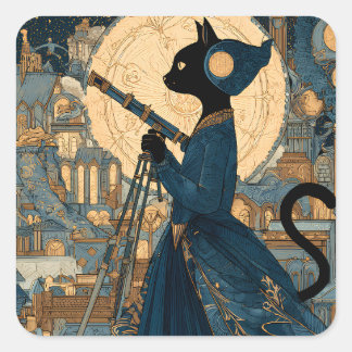 Cats - Victorian Cat - Countess Beatrice Square Sticker