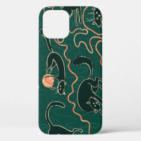 Cats Vintage: Doodle Seamless Pattern