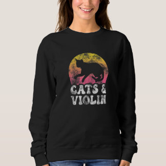 Cats Violin Vintage Retro Hobby Sweatshirt