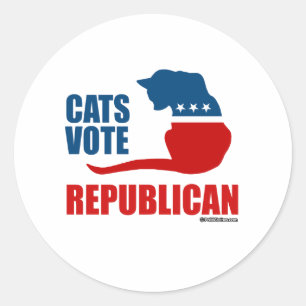 CATS VOTE REPUBLICAN CLASSIC ROUND STICKER