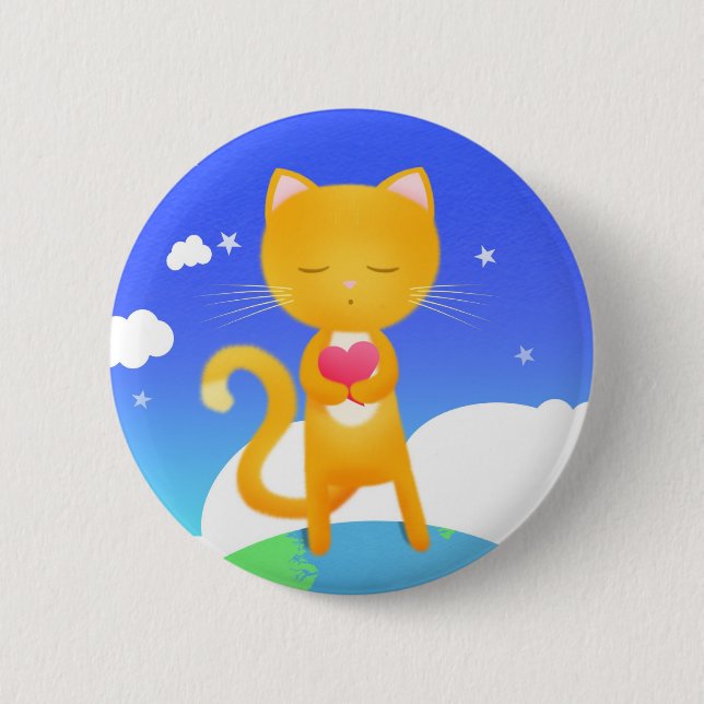 Cats want world peace - pin badge (Front)