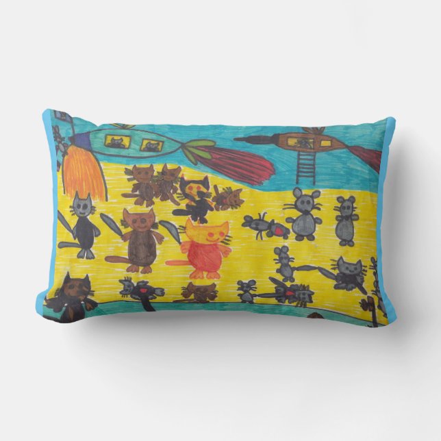 Cats' War Against Mice Pillow (Front)