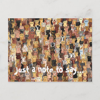 cats watching, Just a note to say... Postcard
