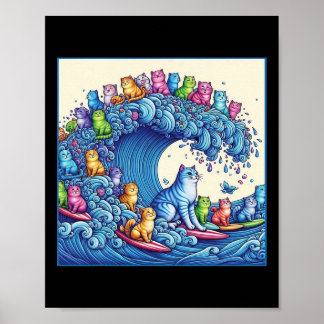 Cats Wave For Kamala Funny Cat Lady 1  Poster