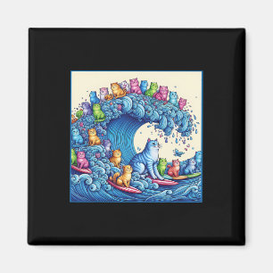 Cats Wave For Kamala Funny  Magnet