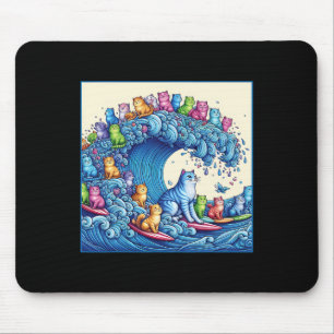 Cats Wave For Kamala Funny  Mouse Pad