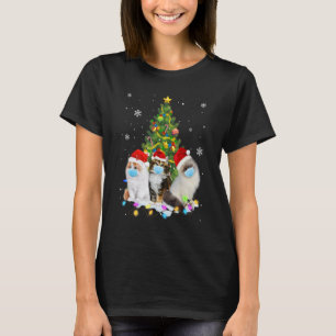 Cats Wear Masks and Santa Hats Christmas Tree Kitt T-Shirt