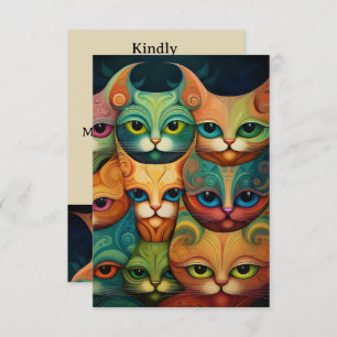 Cats wedding RSVP card