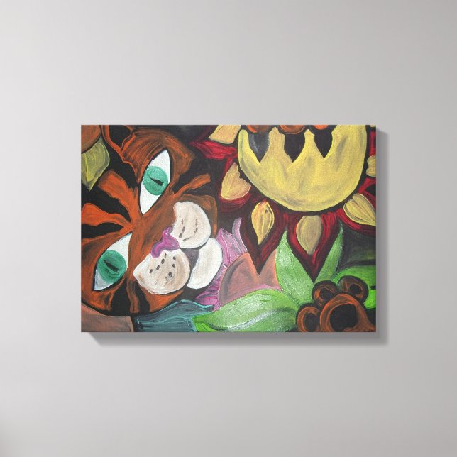 Cat's Wild Garden Canvas Print (Front)
