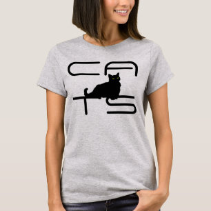 "CATS" with begging black cat silhouette T-Shirt