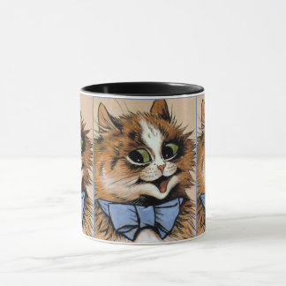 Cats with Blue Bowtie Painting by Louis Wain Mug