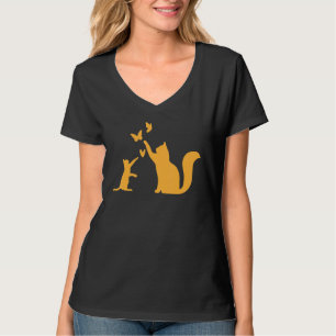 Cats With Butterflies Cat  I Cute Cats T-Shirt