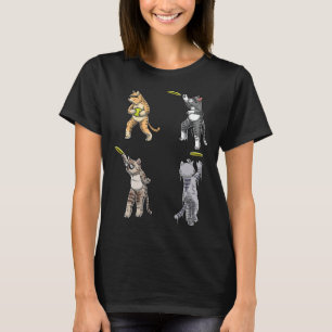 Cats With Flying Disc Frisbee Player Thrower Disc T-Shirt