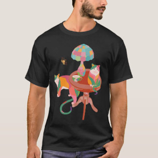 Cats with Lamp and Tea T-Shirt