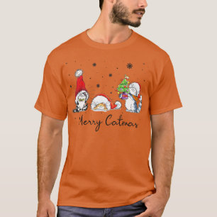 Cats With Santa Hat Merry Catmas Cat Lover Christm T-Shirt