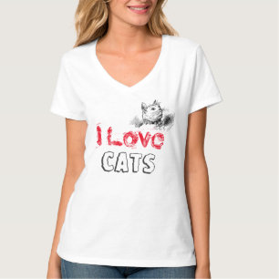 "Cat's Women's Hanes Nano V-Neck T-Shirt