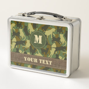 Cats Woodland Camouflage Metal Lunch Box
