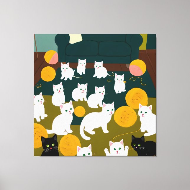 Cats & Wool Canvas Print (Front)
