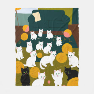 Cats & Wool Fleece Blanket
