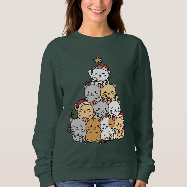 Cats Xmas Tree Sweatshirt (Front)