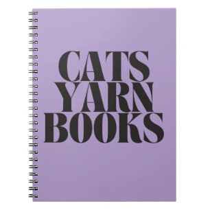 Cats Yarn Books Purple Spiral Notebook