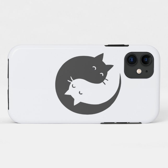 Cats yin and yang mandala - Choose background colo Case-Mate iPhone Case (Back (Horizontal))