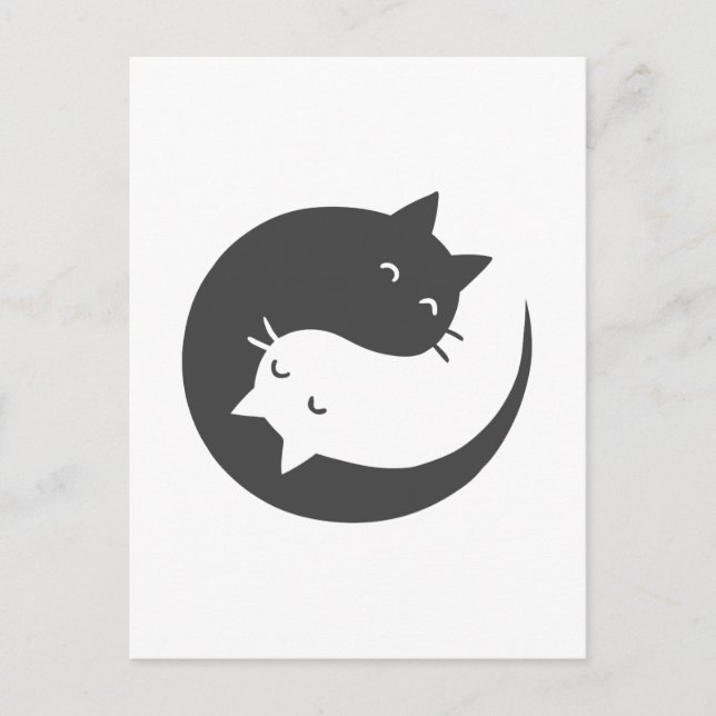 Cats yin and yang mandala - Choose background colo Postcard (Front)