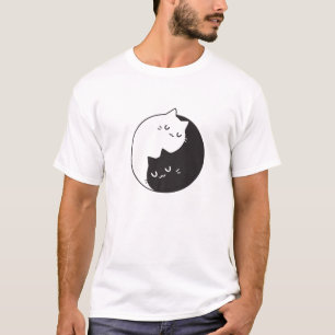 Cats Yin And Yang Peace Balance Symbol T-Shirt