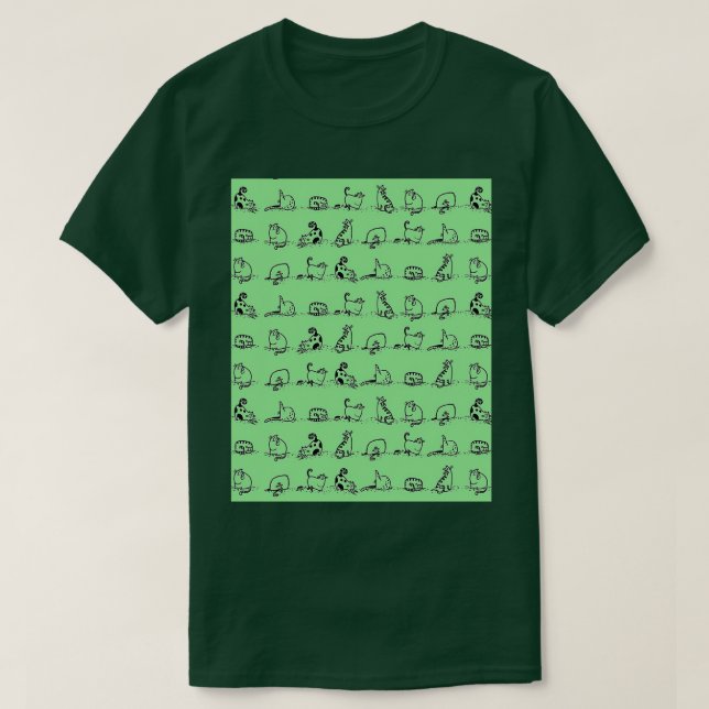Cats Yoga Class On Pale Green Cat Yoga Graphic T-Shirt (Design Front)