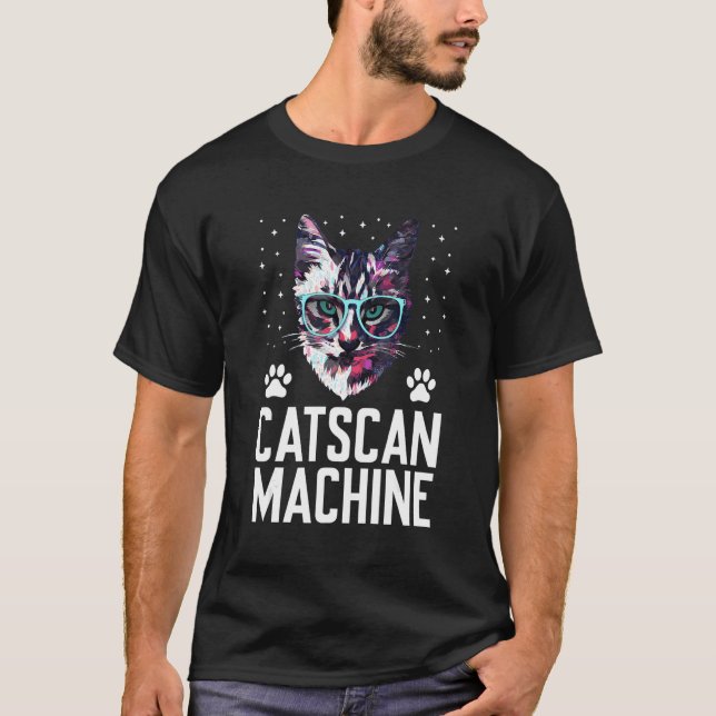 Catscan Machine Cat Lover Funny Kitten Humour Medi T-Shirt (Front)
