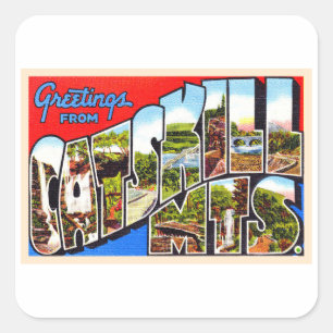 Catskill Mountains New York Large Letter Postcard Square Sticker