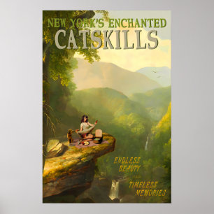 Catskill Mountains New York Travel Poster Picnic