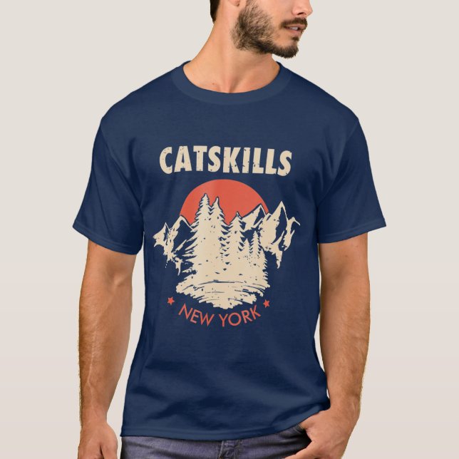 Catskills New York NY Hiking Mountains T-Shirt (Front)