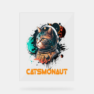 Catsmonaut Astronaut Cat Or Space Cat Acrylic Sign