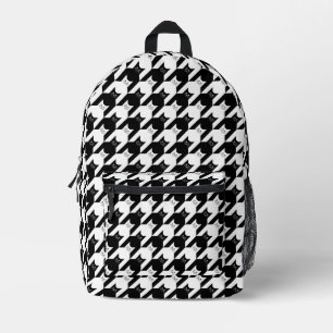 Catstooth Black and White Houndstooth Pattern Printed Backpack