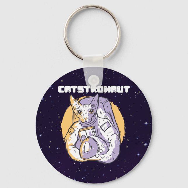 Catstronaut Cat Cosmonaut Key Ring (Front)
