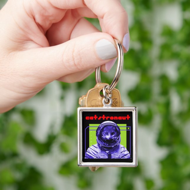Catstronaut Cat Spaceman Key Ring (Hand)